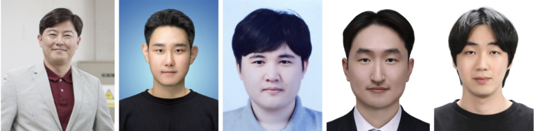 (왼쪽부터) 교신저자 김태성 교수, 제1저자 이진형 석박통합과정생, 김건형 석사과정생, 석현호 박사후연구원, 최현빈 석사과정생