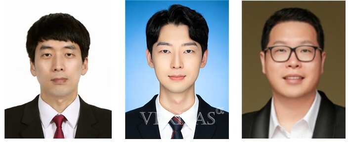 왼쪽부터 광운대학교 컴퓨터정보공학부 장진곤 교수, 아주대학교 지능형반도체공학과 송윤석 석사과정, 아주대학교 전자공학과 · 지능형반도체공학과 박성준 교수 /사진=광운대 제공